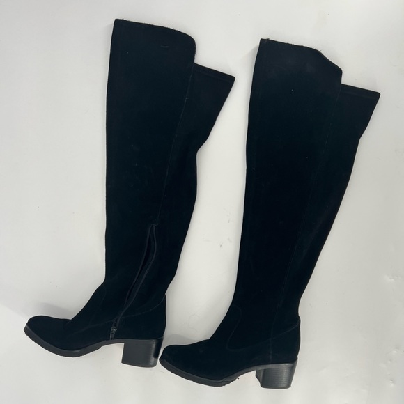 No brand black boots block heel size 8 thigh high - Picture 1 of 7